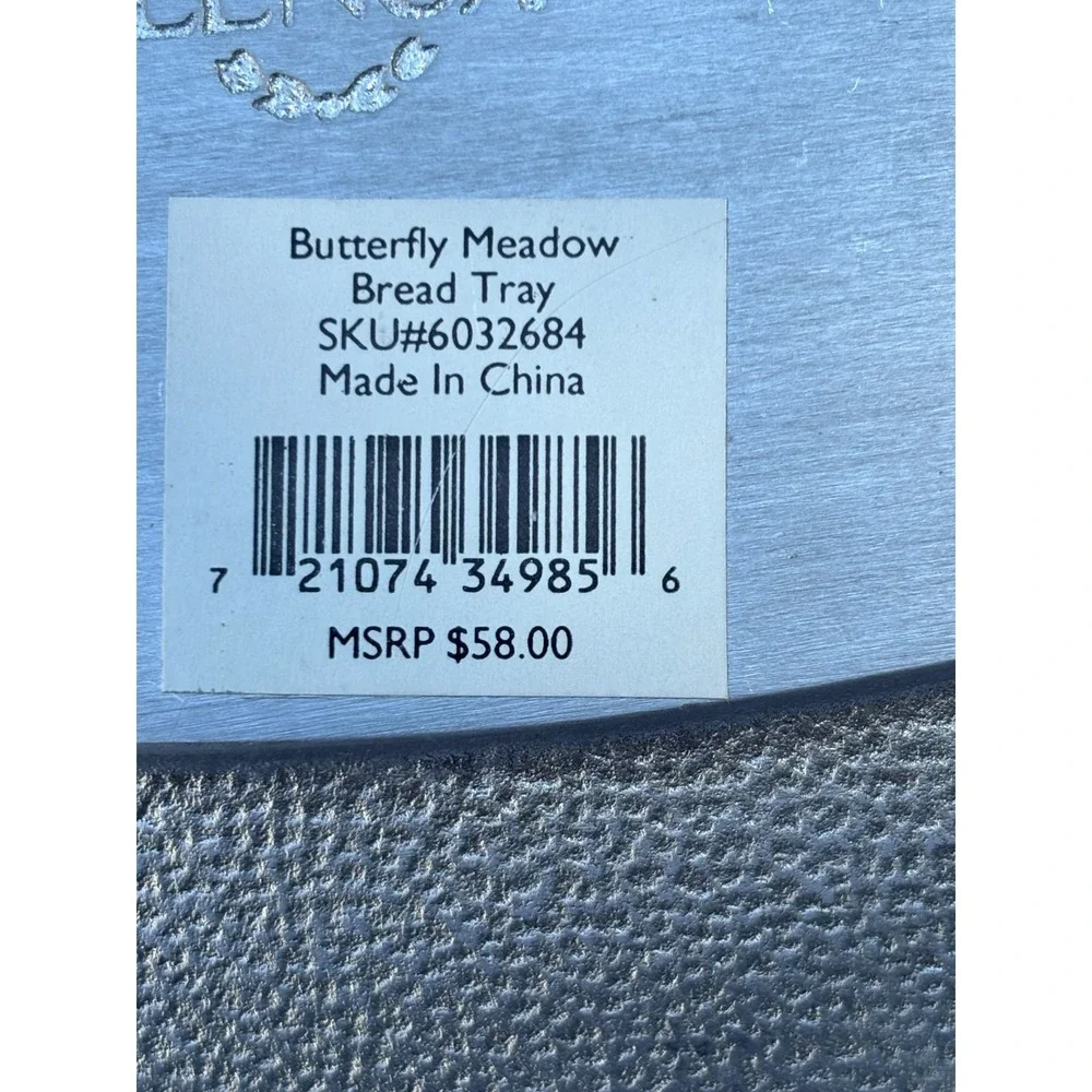Lenox Aluminum‎ Holloware Butterfly Meadow Serving Bread Tray Platter Serveware